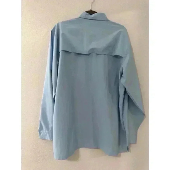 BIMINI BAY LONG SLEEVE SPF 30 BLOODGUARD Blue FISHING SUN SHIRT MEN'S - Picture 3 of 6